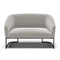 Sofá 2 Lugares Namoradeira Industrial Preto Stella Bouclê D03 - D'rossi Cinza - 3