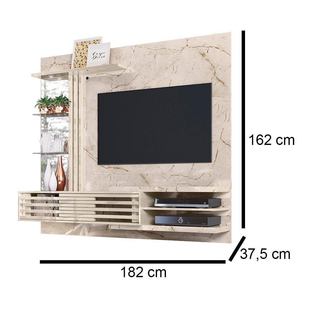 Painel Bancada Suspensa Para Tv 60 Polegadas Frizz Supreme - 7 Decor Calacata E Off White - 3