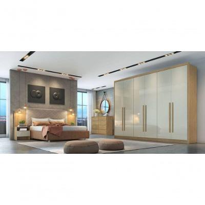 Guarda Roupa Casal Livorno-cumaru-fendi 6 Portas 8 Gavetas cumaru-fendi MDF Móveis Novo