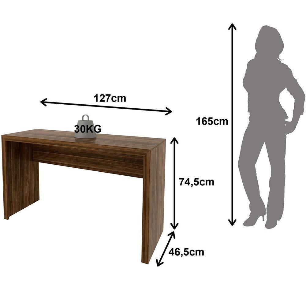 Mesa Para Escritório Escrivaninha 127 Cm Nogal - 4