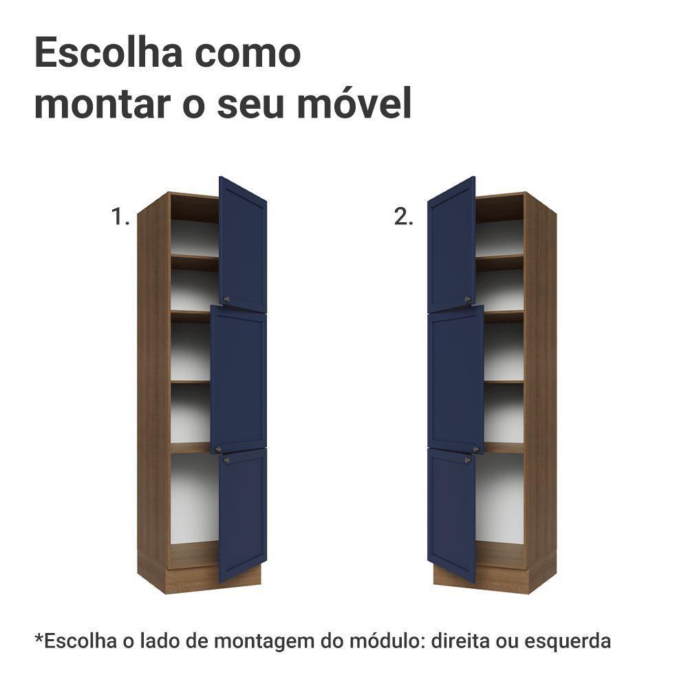 Paneleiro 60 Cm 3 Portas Vik Madesa Rustic/azul - 4