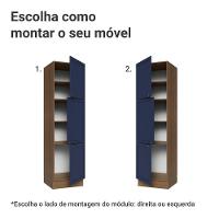 Paneleiro 60 Cm 3 Portas Vik Madesa Rustic/azul