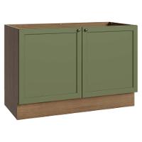 Balcão Gabinete De Pia 120 Cm (sem Tampo) Rustic/verde Vik Madesa Rustic/verde - 1