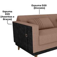 Sofa Cama 2 Lugares 203 Cm Boucle Corino Preto Milani Store Marrom - 5