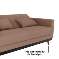 Sofa Cama 2 Lugares 203 Cm Boucle Corino Preto Milani Store Marrom - 6