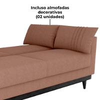 Sofa Cama 2 Lugares 203 Cm Boucle Corino Preto Milani Store Marrom - 7