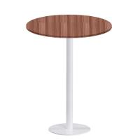 Mesa Pisa Beta Bistrô Fratini 107,50cm (a) Disco Redondo Branco Tampo Mdp Redondo Walnut 80cm (l) - 1