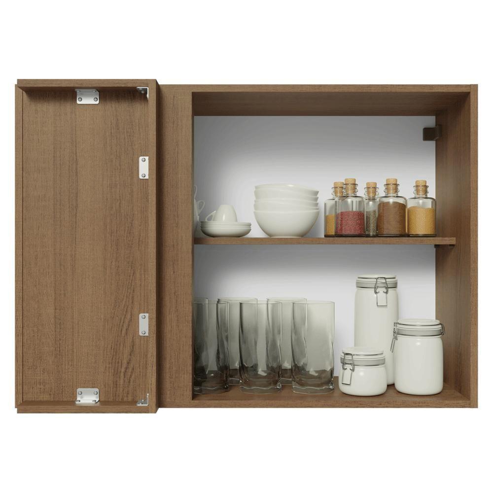 Armário Aéreo De Canto 1 Porta Vik Madesa Rustic/branco - 5