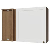 Armário Aéreo De Canto 1 Porta Vik Madesa Rustic/branco - 1