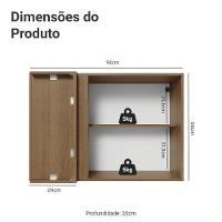 Armário Aéreo De Canto 1 Porta Vik Madesa Rustic/branco - 2