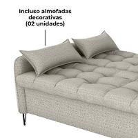 Sofa Cama 2 Lugares 200cm Pillar Linho Vancouver E483 Milani Store Bege - 7