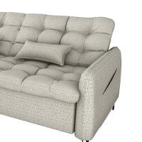 Sofa Cama 2 Lugares 200cm Pillar Linho Vancouver E483 Milani Store Bege - 8