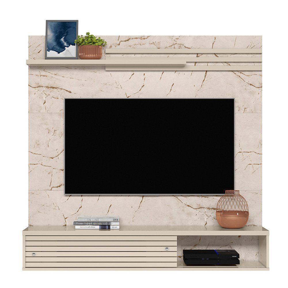 Painel Bancada Suspensa Para Tv 60 Polegadas Frizz Sublime - 7 Decor Calacata E Off White - 3