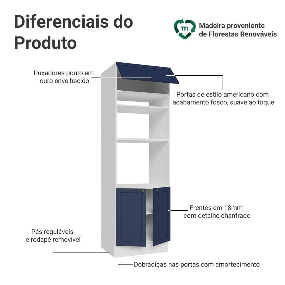 Torre Quente 70 Cm 3 Portas Vik Madesa Branco/azul - 3