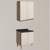 Armario Aereo Balcao 2 Portas 70cm Mdf Kali Nicioli Carvalho Toq Bianco Toq - 2