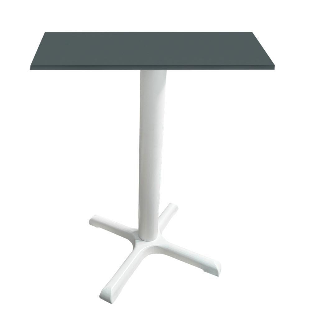 Mesa ômega Ferro Branco 74 Cm (alt) Base Em X Tampo Mdp Quadrado Grafito 80 Cm (larg) X 2,50cm (alt) - 1