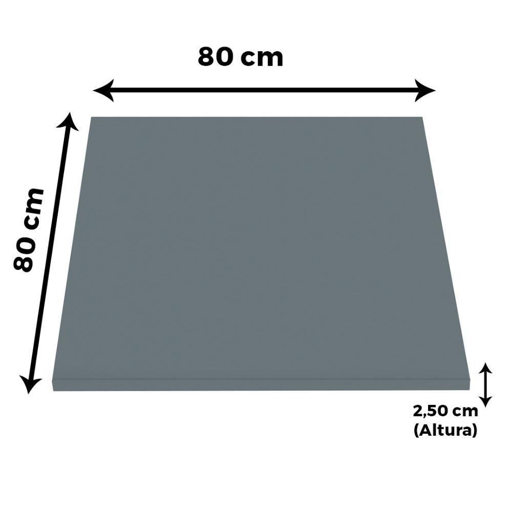 Mesa ômega Ferro Branco 74 Cm (alt) Base Em X Tampo Mdp Quadrado Grafito 80 Cm (larg) X 2,50cm (alt) - 6