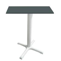Mesa ômega Ferro Branco 74 Cm (alt) Base Em X Tampo Mdp Quadrado Grafito 80 Cm (larg) X 2,50cm (alt) - 1