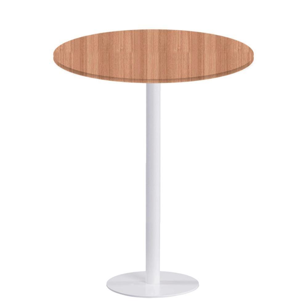 Mesa Pisa Beta Bistrô Fratini 107,50cm (a) Disco Redondo Branco Tampo Mdp Redondo Noce Nat 80cm (l) - 1