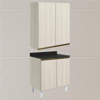 Armario Aereo Balcao 2 Portas 60cm Mdf Kali Nicioli Bianco Toq - 2