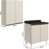 Armario Aereo Balcao 2 Portas 60cm Mdf Kali Nicioli Bianco Toq - 3