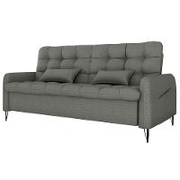 Sofa Cama 2 Lugares 200cm Pillar Linho Vancouver E484 Milani Store Chumbo - 1