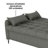 Sofa Cama 2 Lugares 200cm Pillar Linho Vancouver E484 Milani Store Chumbo - 8
