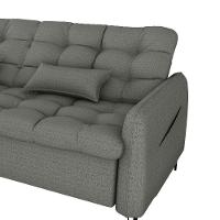 Sofa Cama 2 Lugares 200cm Pillar Linho Vancouver E484 Milani Store Chumbo - 9