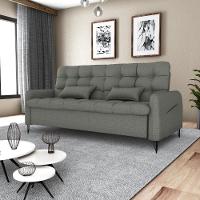 Sofa Cama 2 Lugares 200cm Pillar Linho Vancouver E484 Milani Store Chumbo - 10