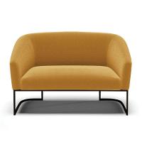 Sofá 2 Lugares Namoradeira Industrial Preto Stella Bouclê D03 - D'rossi Mostarda - 3