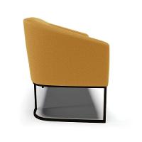 Sofá 2 Lugares Namoradeira Industrial Preto Stella Bouclê D03 - D'rossi Mostarda - 6