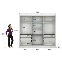Guarda Roupa Casal Com Espelho 3 Portas 6 Gavetas - Medelim-branco - Móveis Novo Horizonte - 5