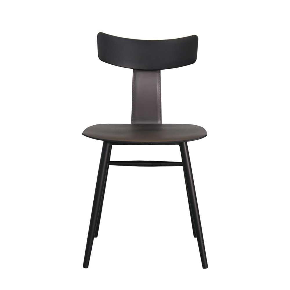 Kit 2 Cadeiras Analu Rivatti 42 Cm (largura) Assento E Encosto Pp Preto Detalhe Em Pu Cinza Base Aço - 3