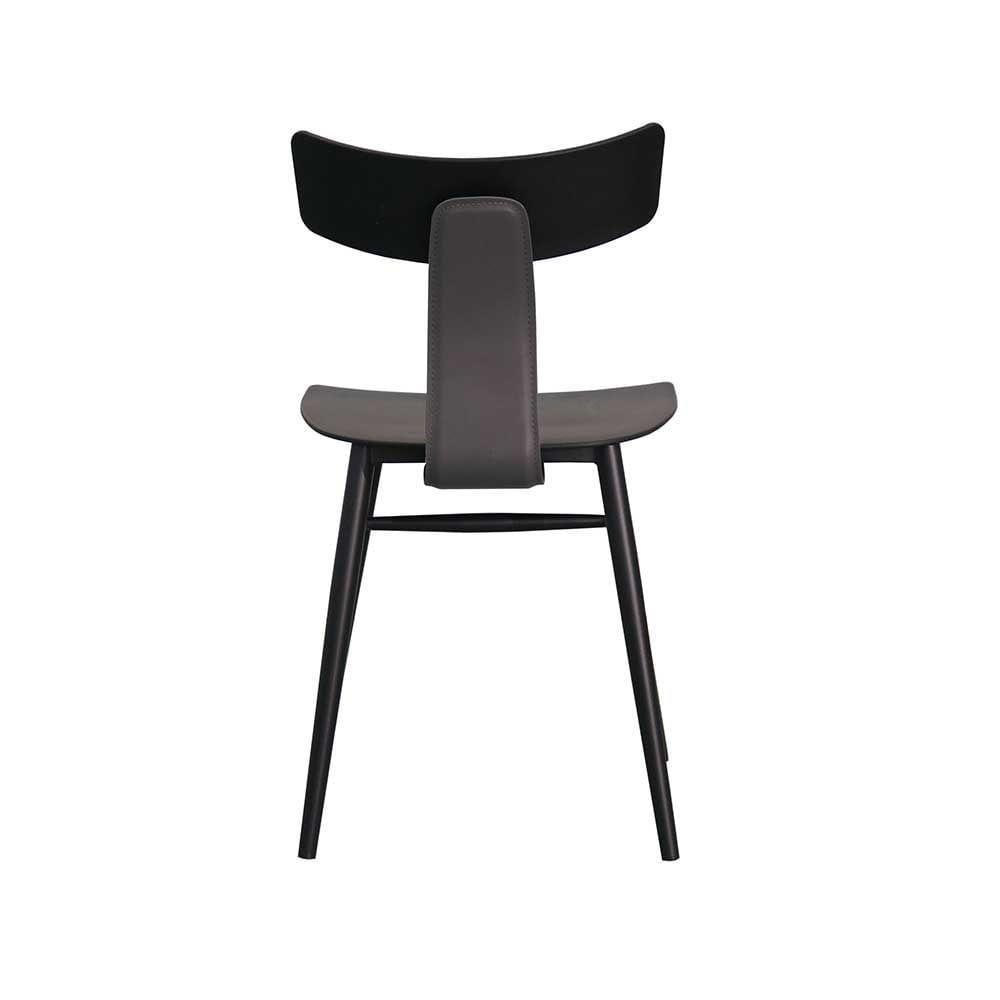 Kit 2 Cadeiras Analu Rivatti 42 Cm (largura) Assento E Encosto Pp Preto Detalhe Em Pu Cinza Base Aço - 5