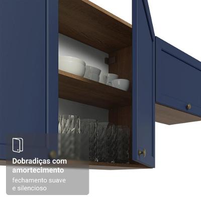 Armário Aéreo 60 Cm 1 Porta Vik Madesa Rustic/azul