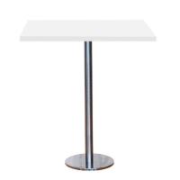 Mesa Pisa Beta Bistrô Fratini 107,50cm (a) Disco Redondo Inox Tampo Mdp Quadrado Branco 80cm (l) - 1