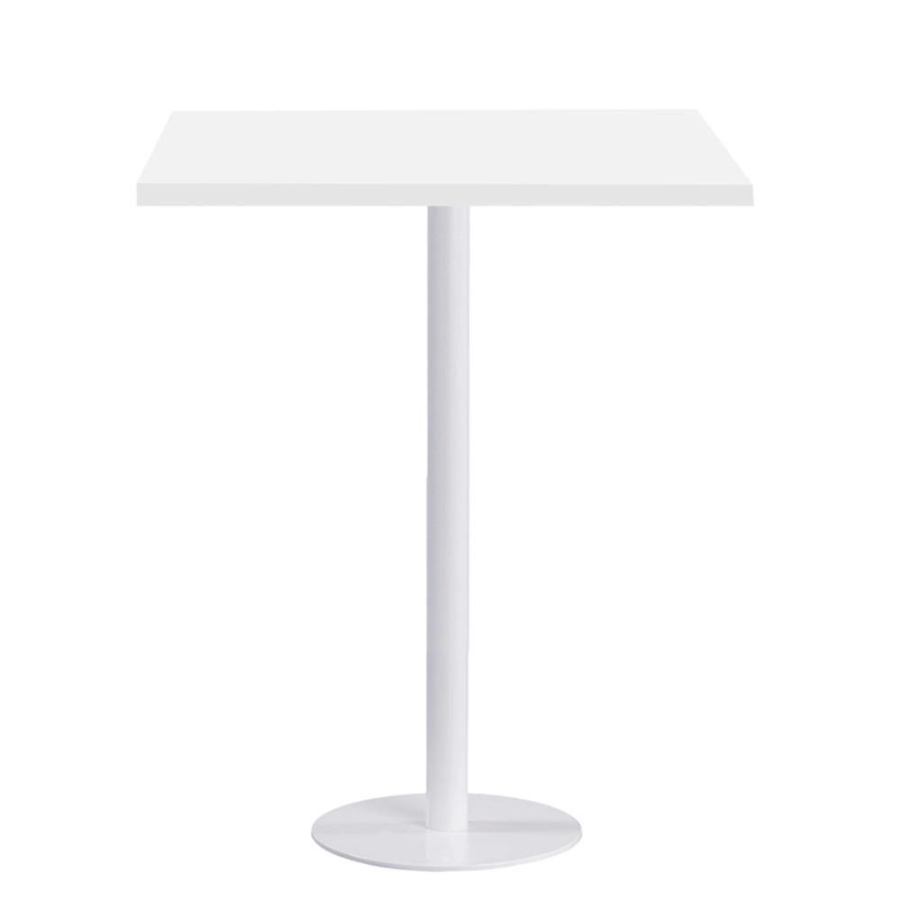 Mesa Pisa Beta Bistrô Fratini 107,50cm (a) Disco Redondo Branco Tampo Mdp Quadrado Branco 80cm (l) - 1