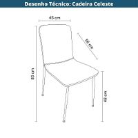 Kit 4 Cadeiras Celeste Rivatti 43 Cm (largura) Bouclé Verde Oliva E Base Em Aço Preto Pintada à Pó - 5