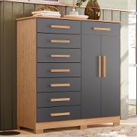 Cômoda Verona 2 Portas E 8 Gavetas Freijó/titanium - Móveis Albatroz Freijó/titanium - 2