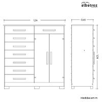 Cômoda Verona 2 Portas E 8 Gavetas Freijó/titanium - Móveis Albatroz Freijó/titanium - 4