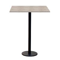 Mesa Pisa Beta Bistrô Fratini 107,50cm (a) Disco Redondo Preto Tampo Mdp Quadrado Castanheira 80cm - 1