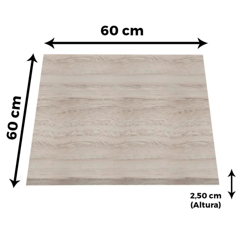 Mesa Pisa Beta Bistrô Fratini 107,50cm (a) Disco Redondo Branco Tampo Mdp Quadrado Castanheira 60cm - 5