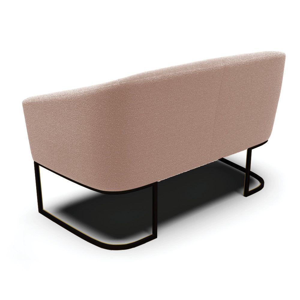 Sofá 2 Lugares Namoradeira Industrial Preto Stella Bouclê D03 - D'rossi Rose - 6