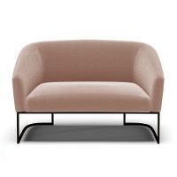 Sofá 2 Lugares Namoradeira Industrial Preto Stella Bouclê D03 - D'rossi Rose