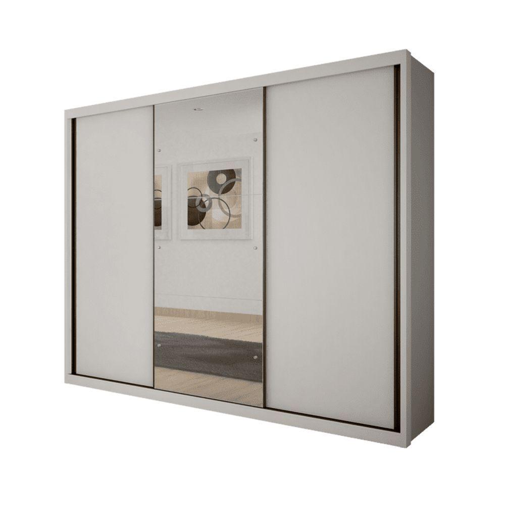 Guarda Roupa Casal Com Espelho 3 Portas 6 Gavetas - Paradizzo Gold-branco - Móveis Novo Horizonte - 3