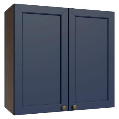 Armário Aéreo 70 Cm 2 Portas Vik Madesa Rustic/azul