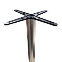 Mesa Pisa Beta Bistrô Fratini 107,50cm (a) Disco Redondo Inox Tampo Mdp Quadrado Preto 70cm( L) - 3