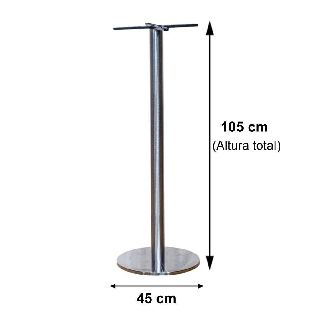 Mesa Pisa Beta Bistrô Fratini 107,50cm (a) Disco Redondo Inox Tampo Mdp Redondo Noce Nat 60cm (l) - 4