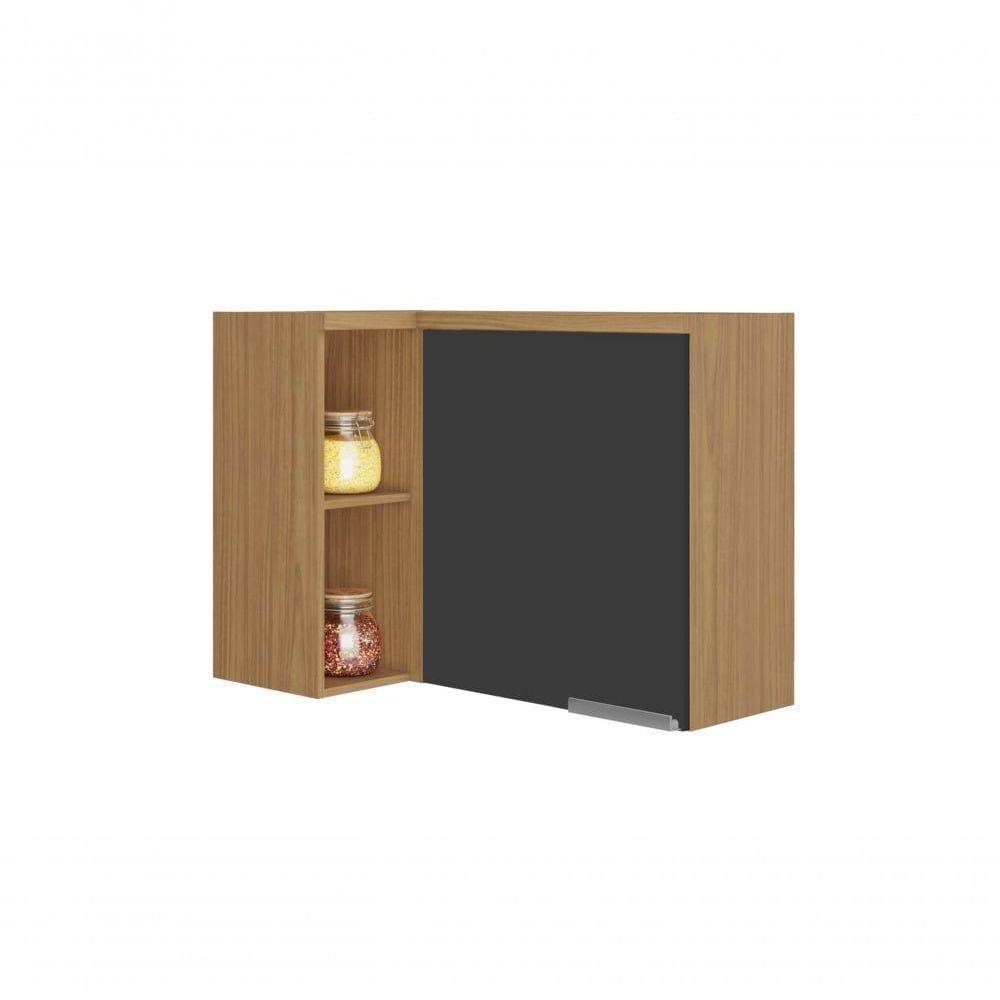 Armário Aéreo Canto De Cozinha 1 Porta New Porto - Itatiaia Freijó-grafite - 1