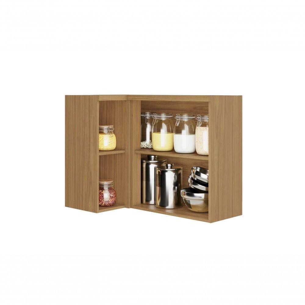 Armário Aéreo Canto De Cozinha 1 Porta New Porto - Itatiaia Freijó-grafite - 4